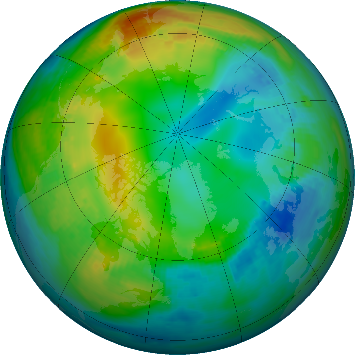 Arctic ozone map for 22 November 1981